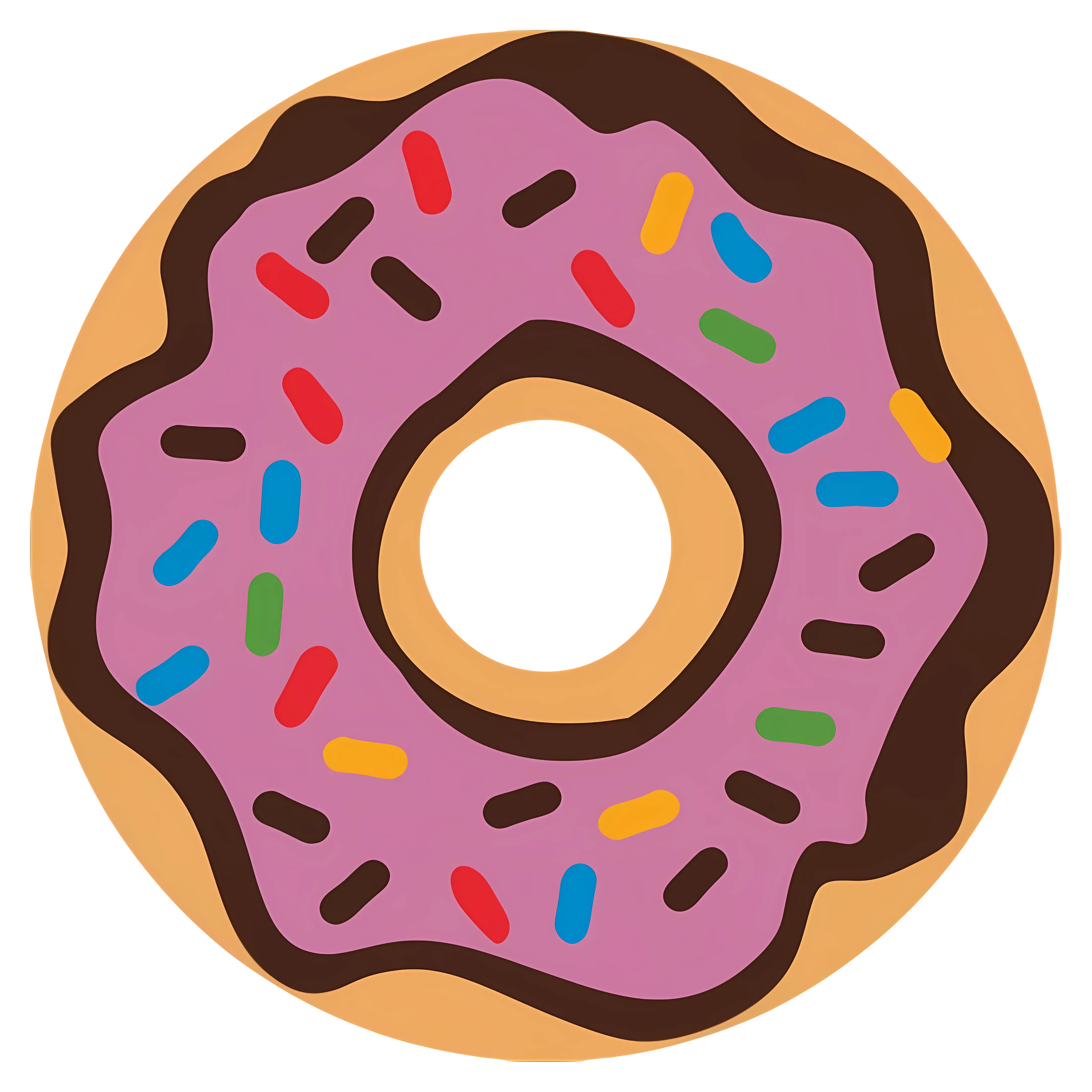 Purple Donut with Colorful Sprinkles Cartoon