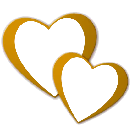 Two Golden Heart Shaped Symbols