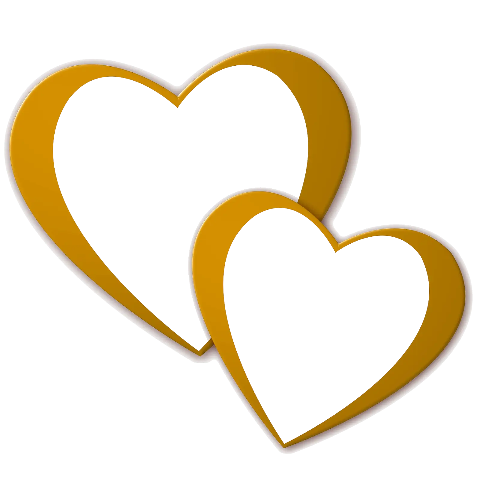Two Golden Heart Shaped Symbols