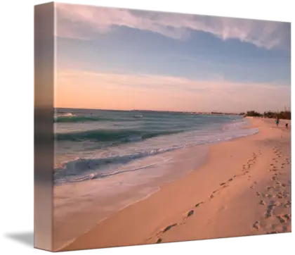 Sunset Beach Scenery with Ocean Waves