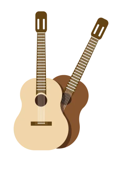 Acoustic Guitar Pair Illustration
