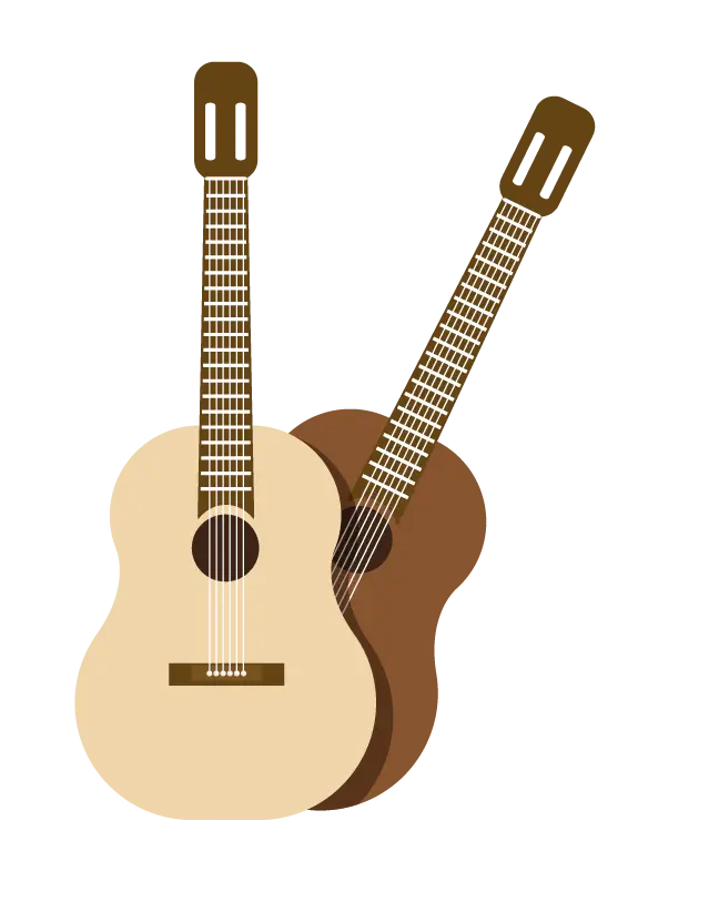 Acoustic Guitar Pair Illustration