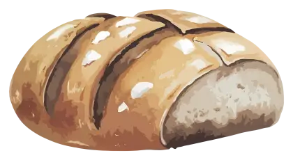 Crusty Bread Loaf Illustration