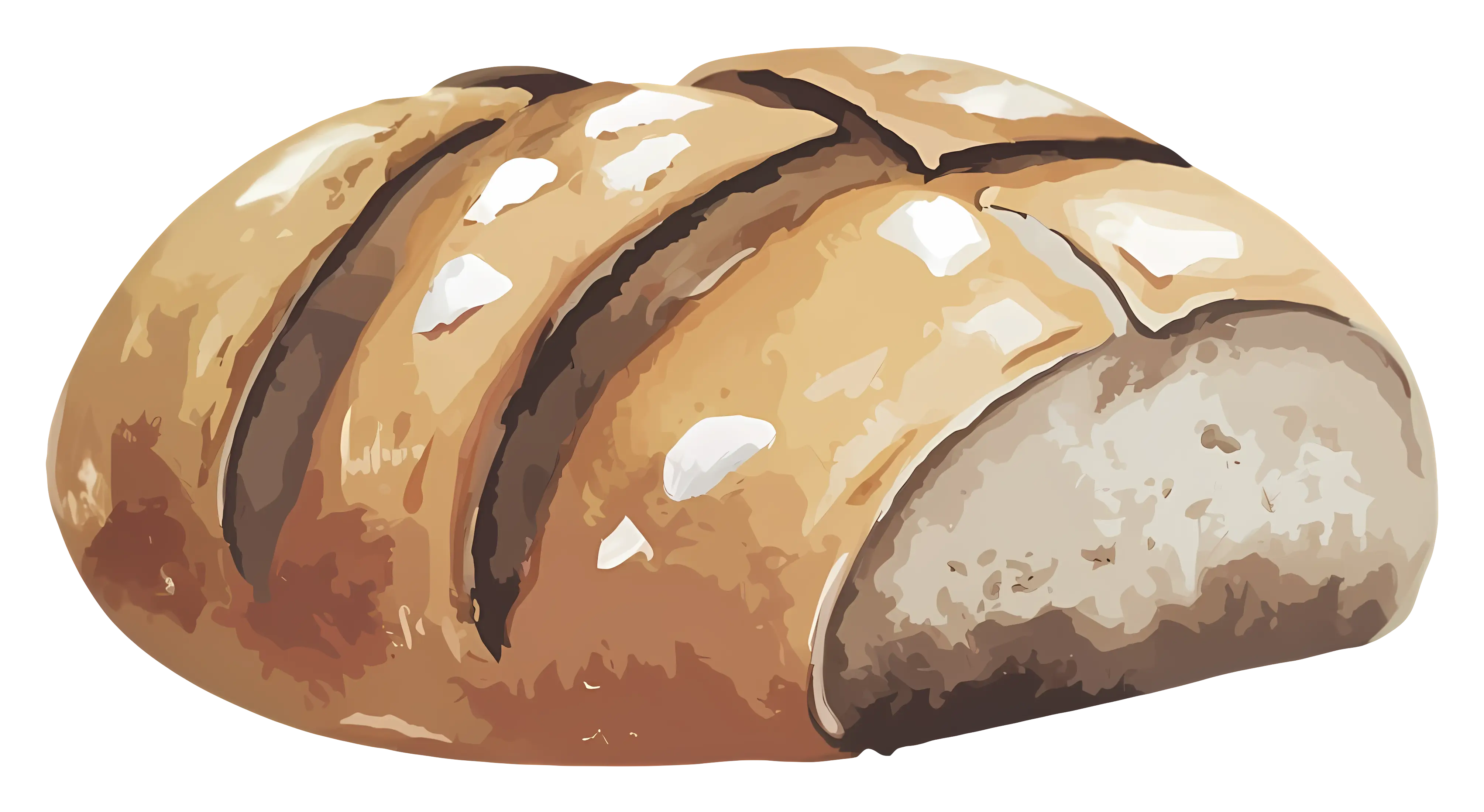 Crusty Bread Loaf Illustration