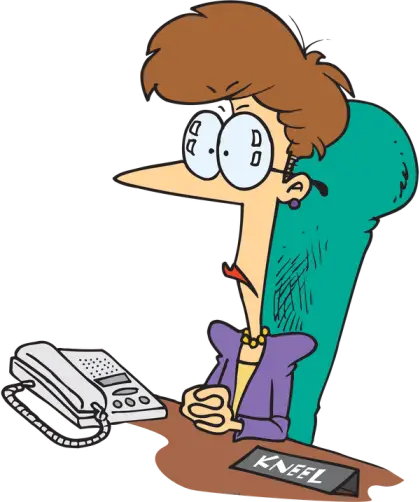 Cartoon Woman at Office Desk