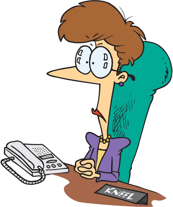 Cartoon Woman at Office Desk