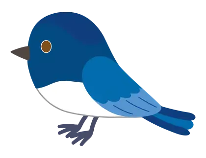 Flat Design Blue Bird Illustration
