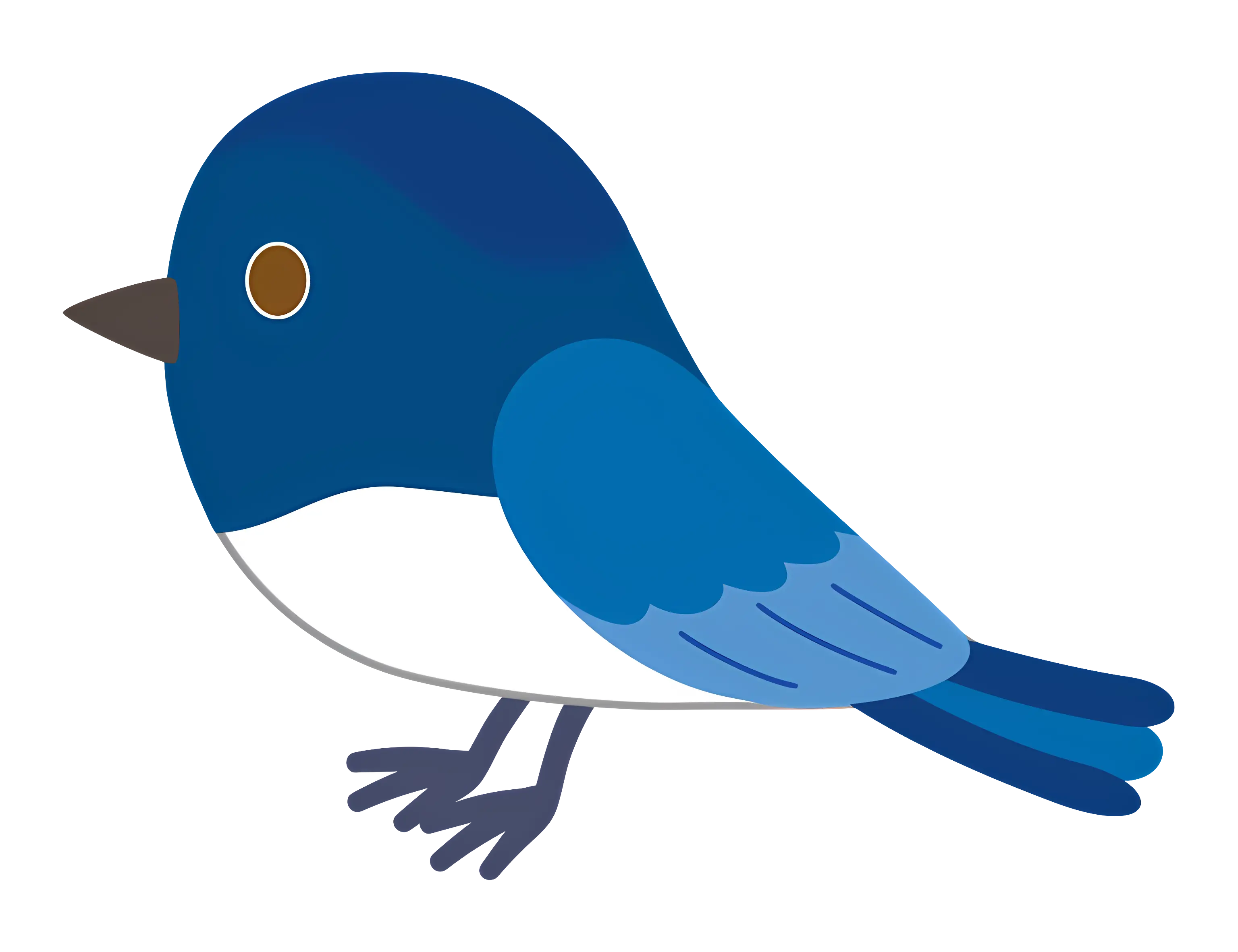 Flat Design Blue Bird Illustration