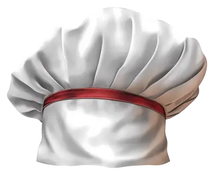 White Chef&#039;s Hat with Red Band Design