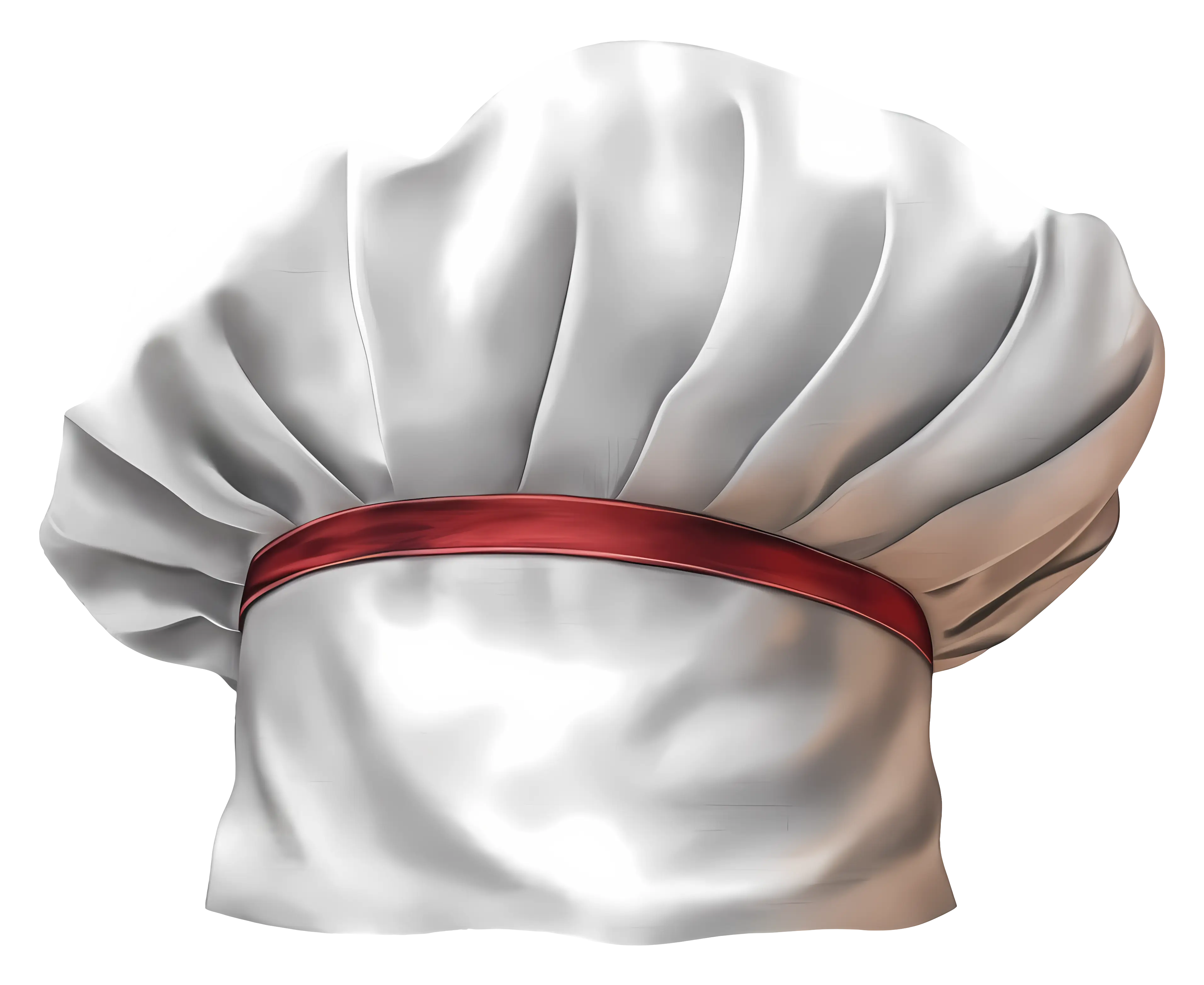 White Chef's Hat with Red Band Design