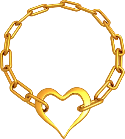 Gold Chain Bracelet with Heart Shape