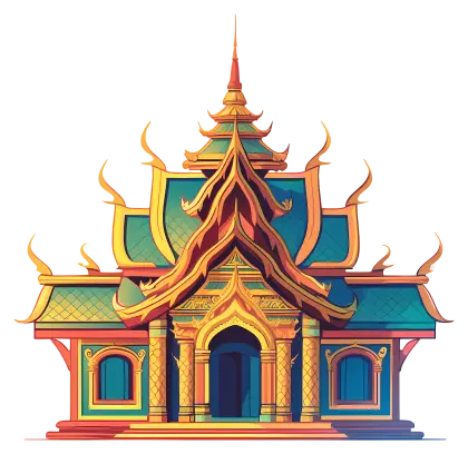Colorful Buddhist Temple Architecture