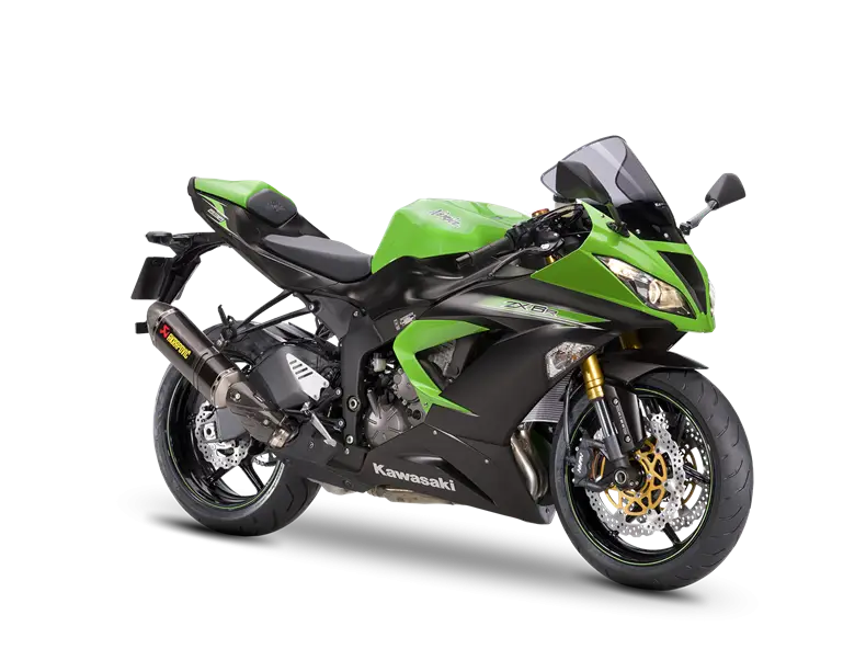 Green High-Speed Sports Motorcycle