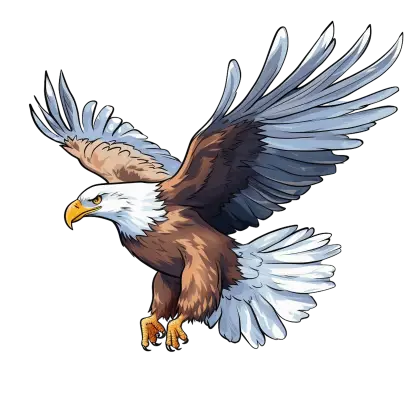 Illustration of a Majestic Bald Eagle in Flight