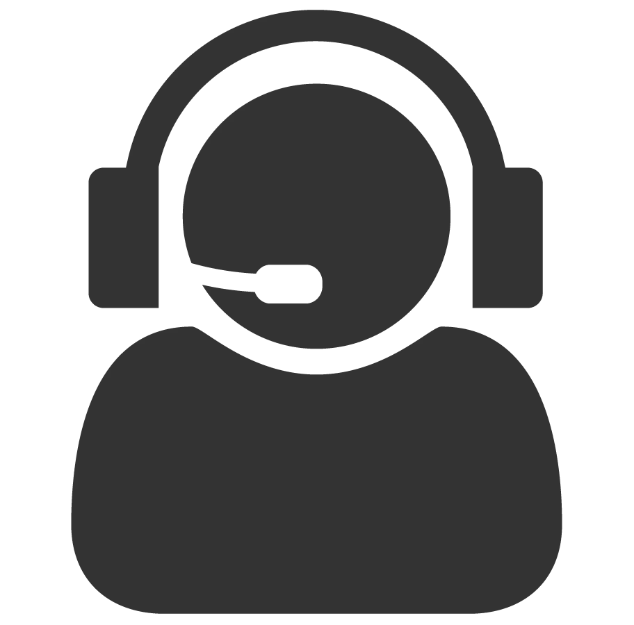 Customer Support Icon with Headset