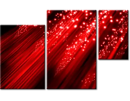 Red Abstract Art Triptych