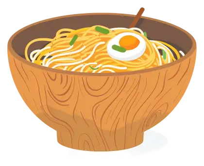 Bowl of Ramen Noodles with Egg