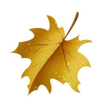 Golden Autumn Leaf Illustration
