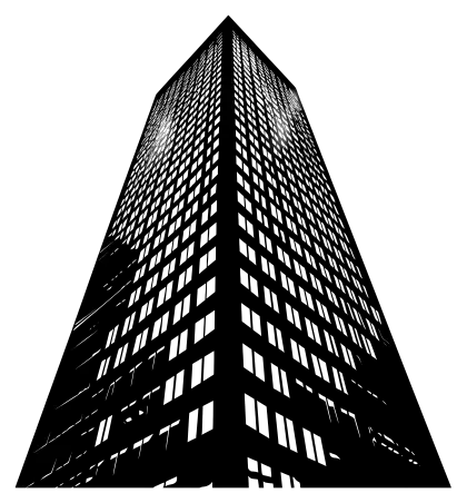 Black and White High-Rise Building