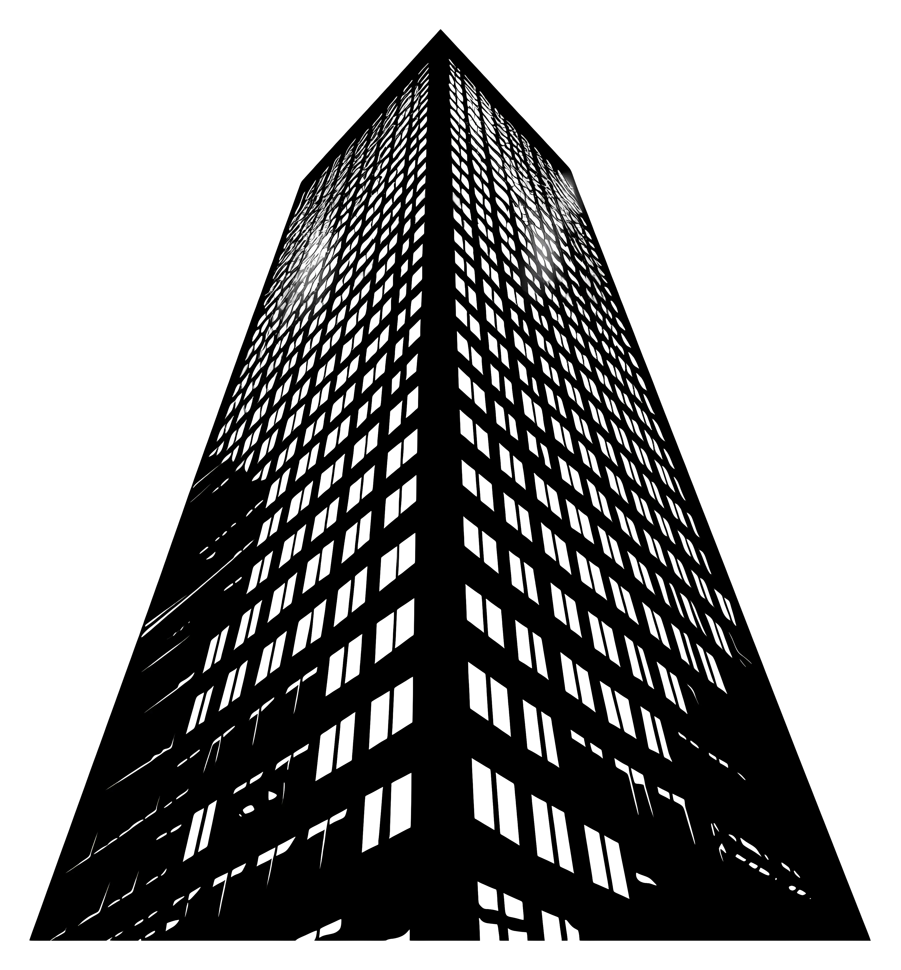 Black and White High-Rise Building