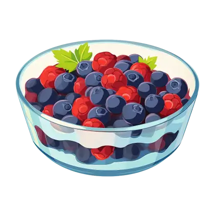 Glass Bowl Filled with Fresh Berries