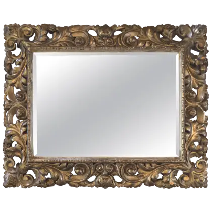 Ornate Mirror with Intricate Golden Frame