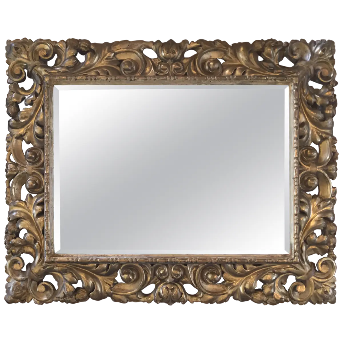 Ornate Mirror with Intricate Golden Frame
