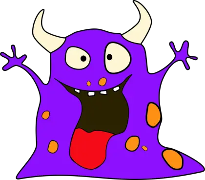 Purple Cartoon Monster