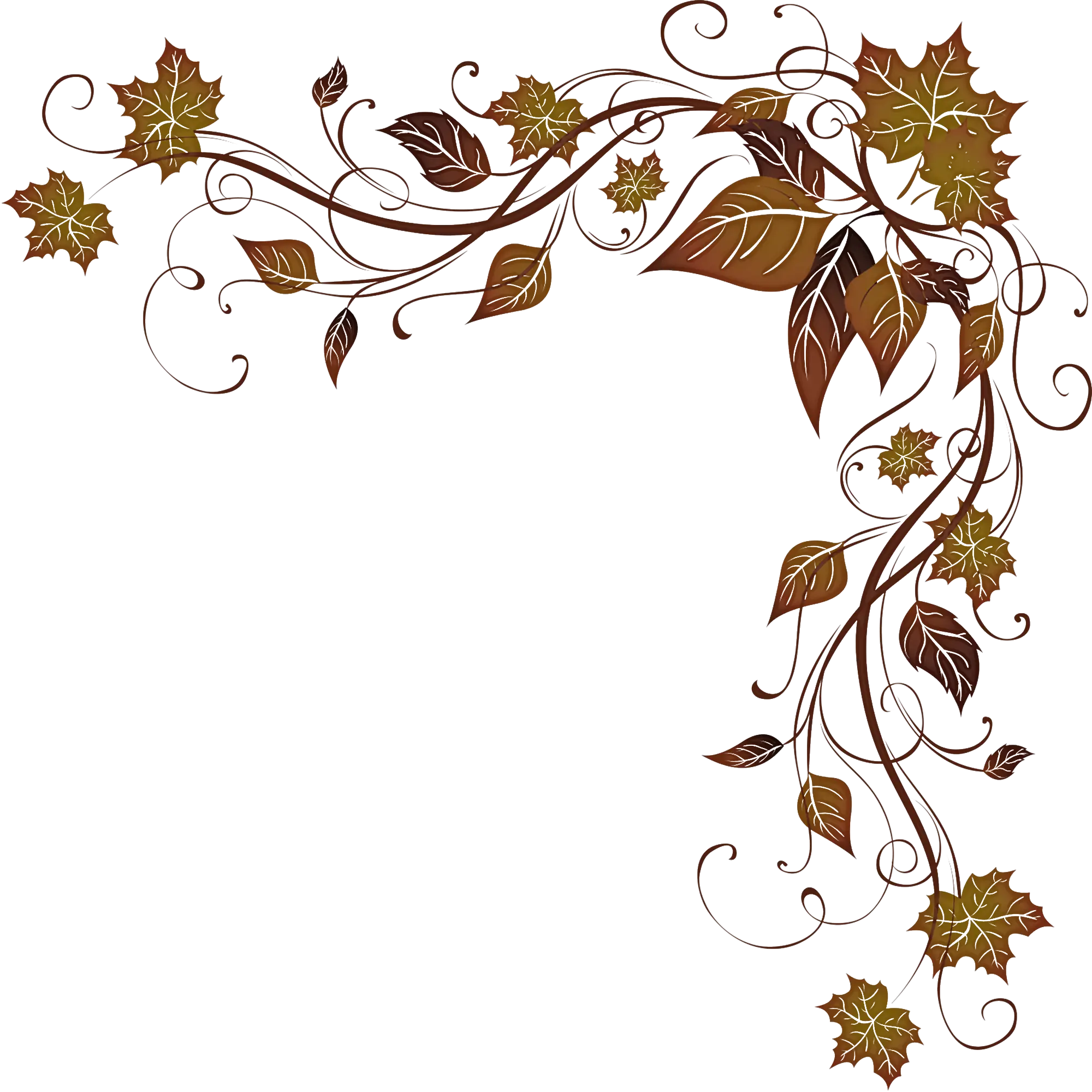 Beautiful Decorative Autumn Leaves Corner Design