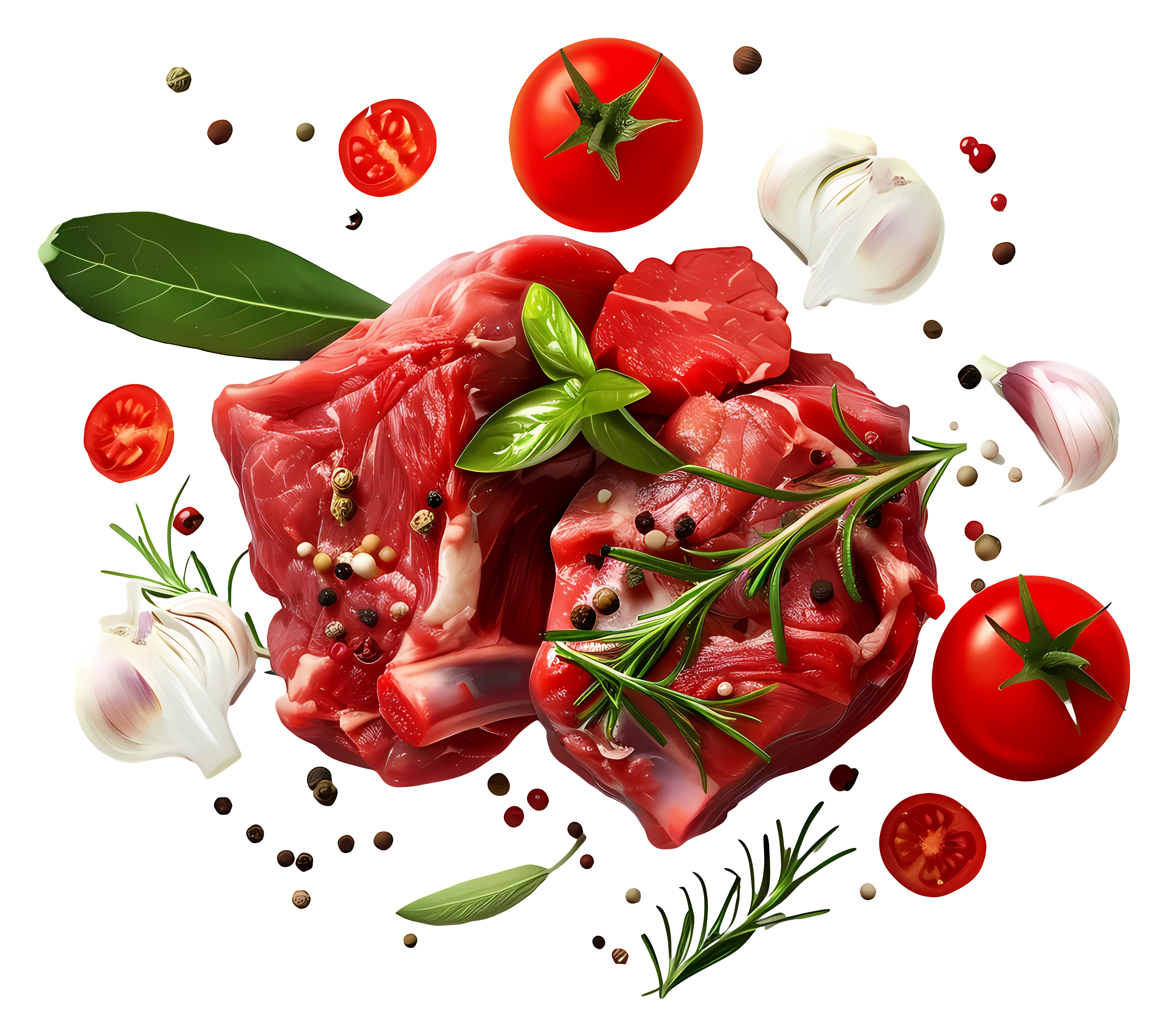 Raw Meat with Vegetables and Herbs