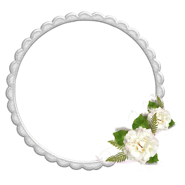 Delicate Floral Circle Frame