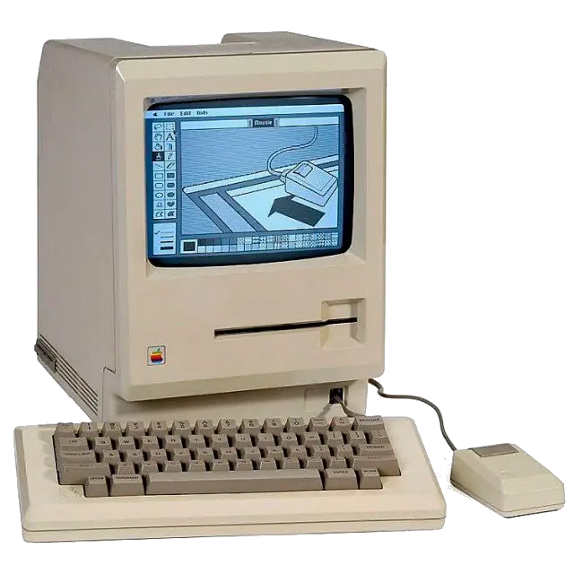Vintage Computer with Monitor and Keyboard