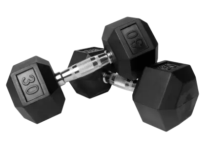 Hexagonal Black Dumbbells for Strength Training
