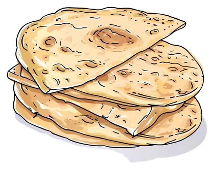 Stack of Flatbreads Illustration