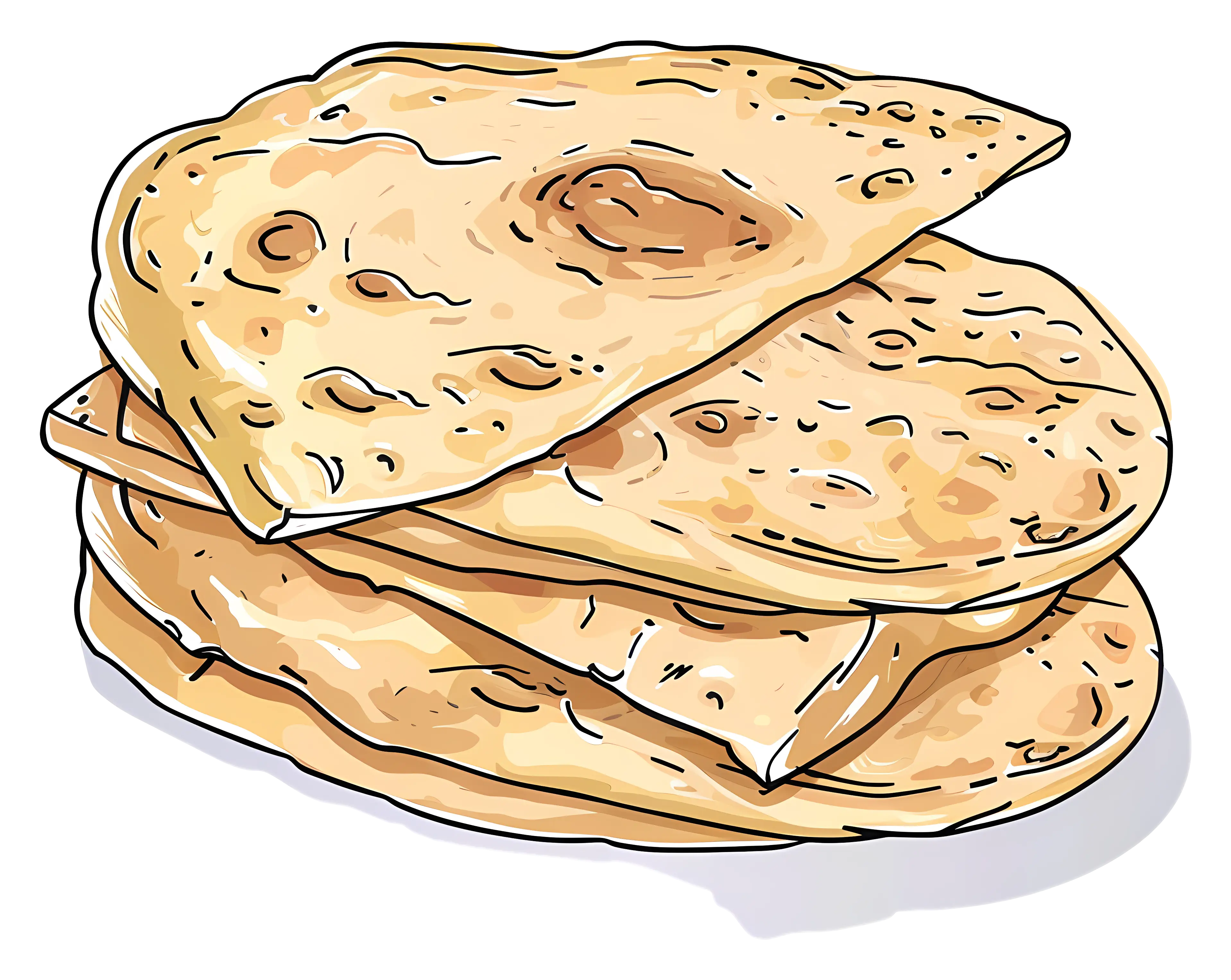 Stack of Flatbreads Illustration