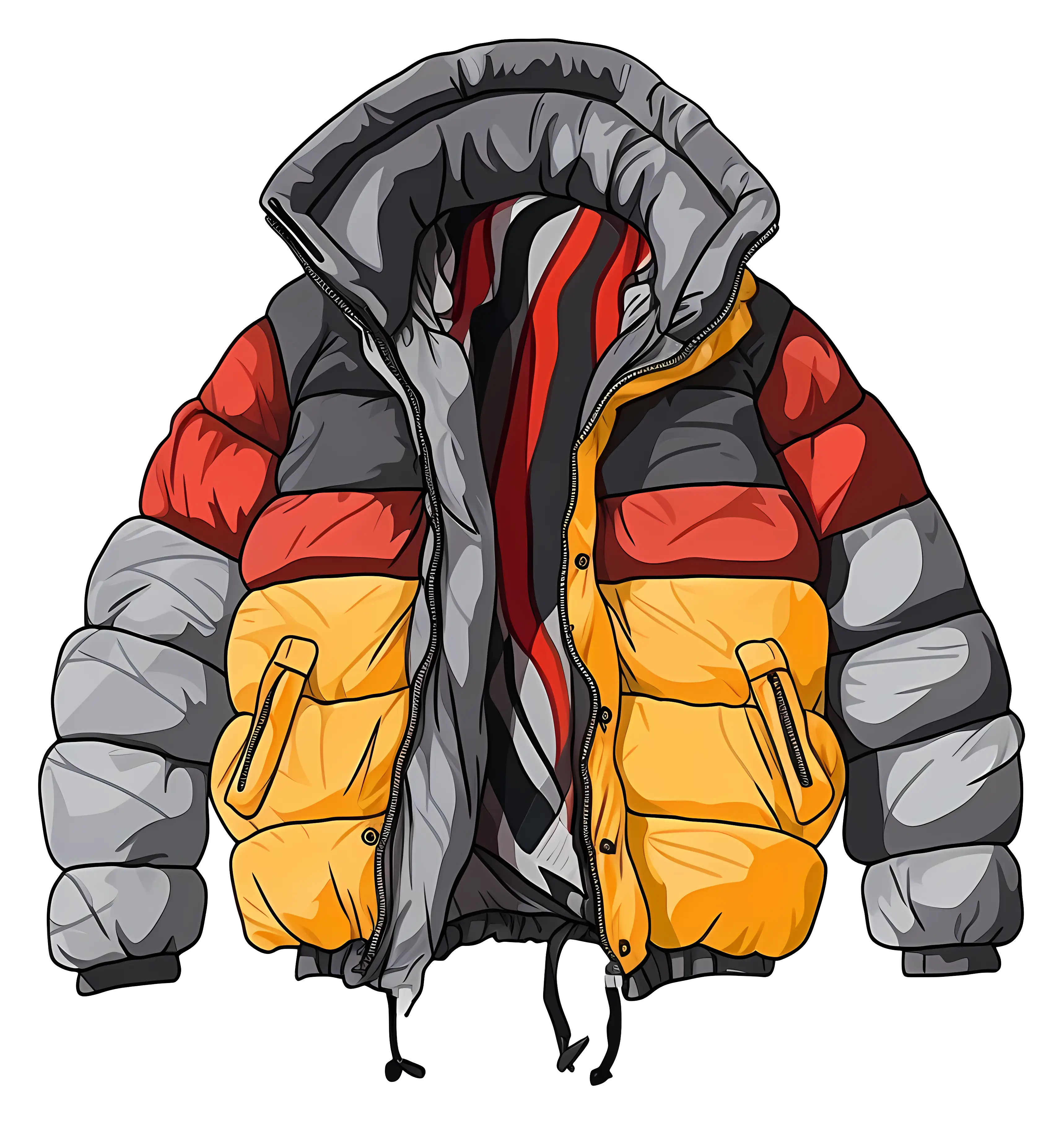 Colorful Padded Winter Jacket Design