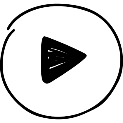 Play Button Sketch Icon in Circular Design
