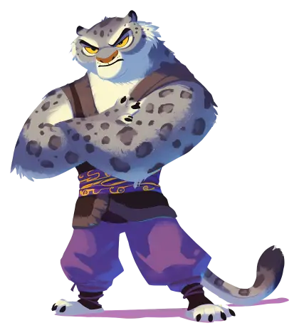 Cartoon Snow Leopard Character Illustration