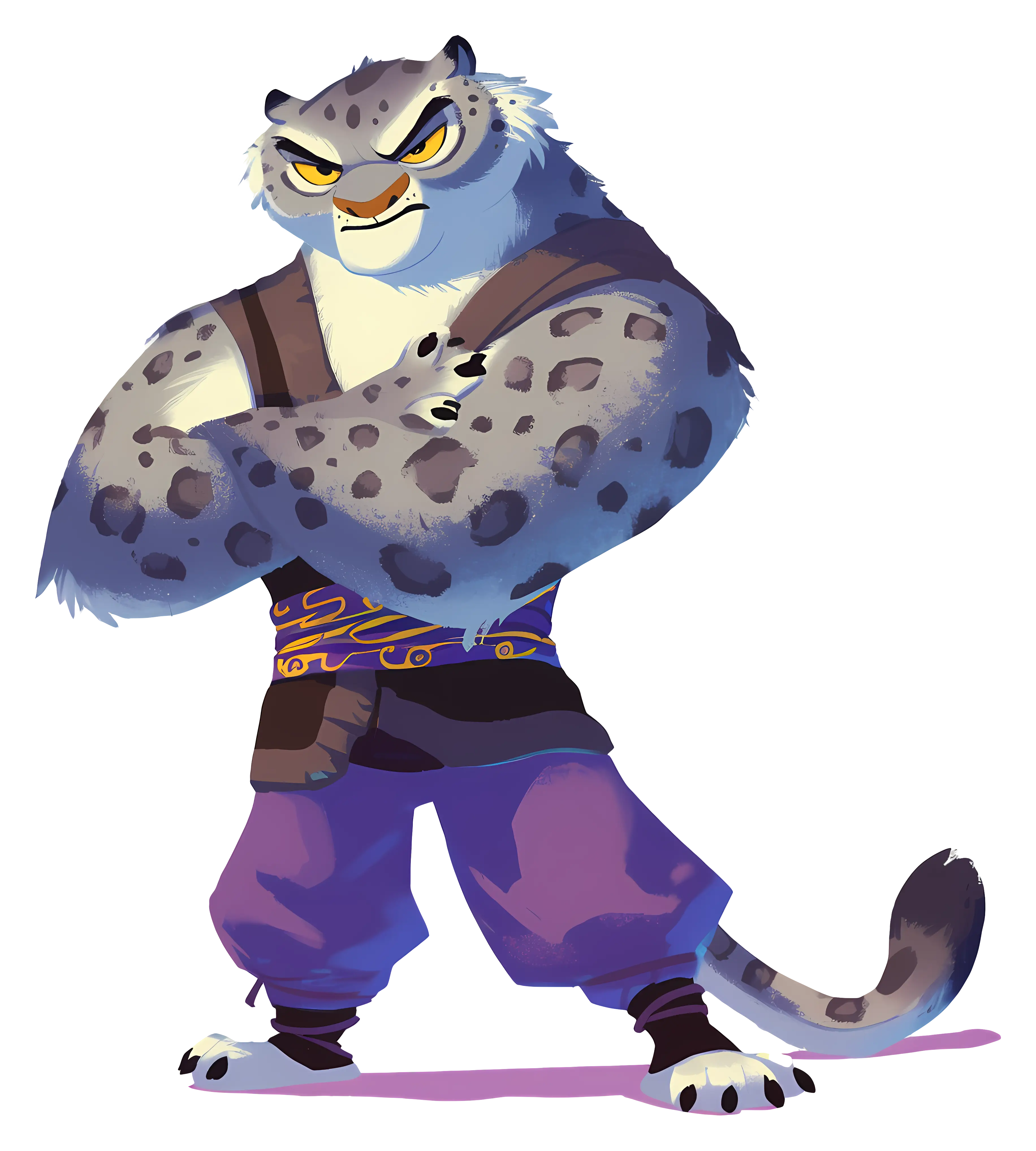 Cartoon Snow Leopard Character Illustration