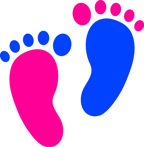 Blue and Pink Footprints for Baby Theme