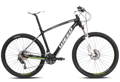 Black Mountain Bike with Green Accents for Off-Road Adventures