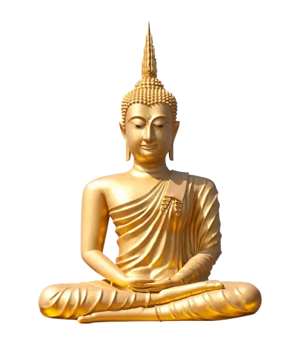 Golden Buddha Sculpture in Meditation Pose