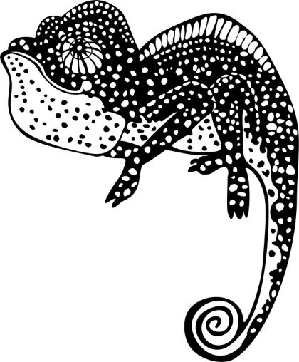 Chameleon Silhouette Drawing