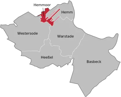 Map Highlighting Hemmoor and Its Surroundings