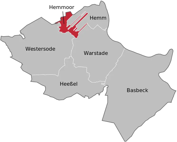 Map Highlighting Hemmoor and Its Surroundings