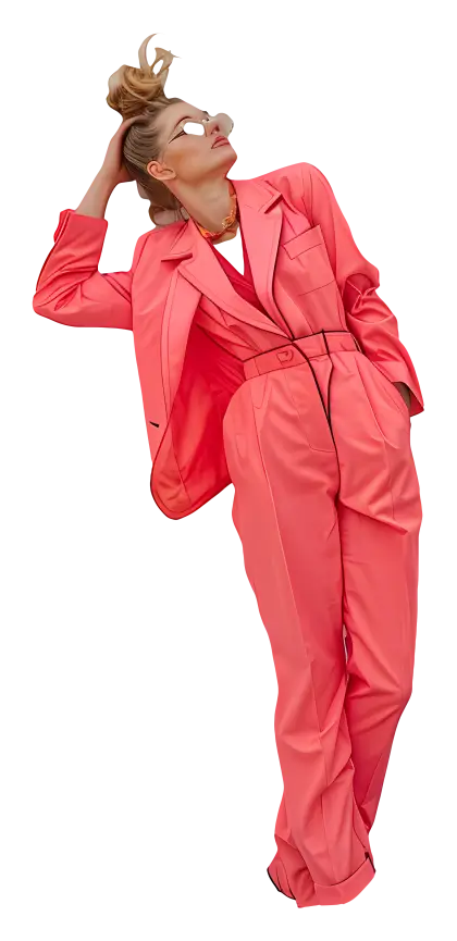 Stylish Woman in Pink Suit