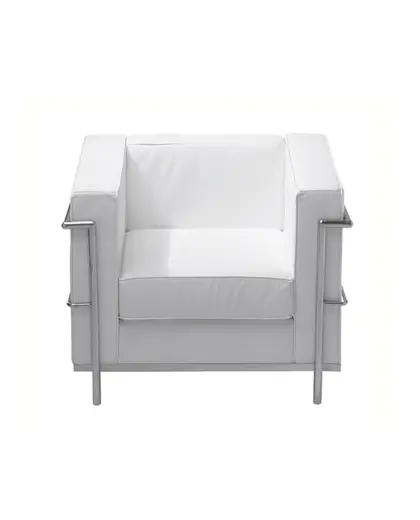 Modern White Armchair with Minimalist Design
