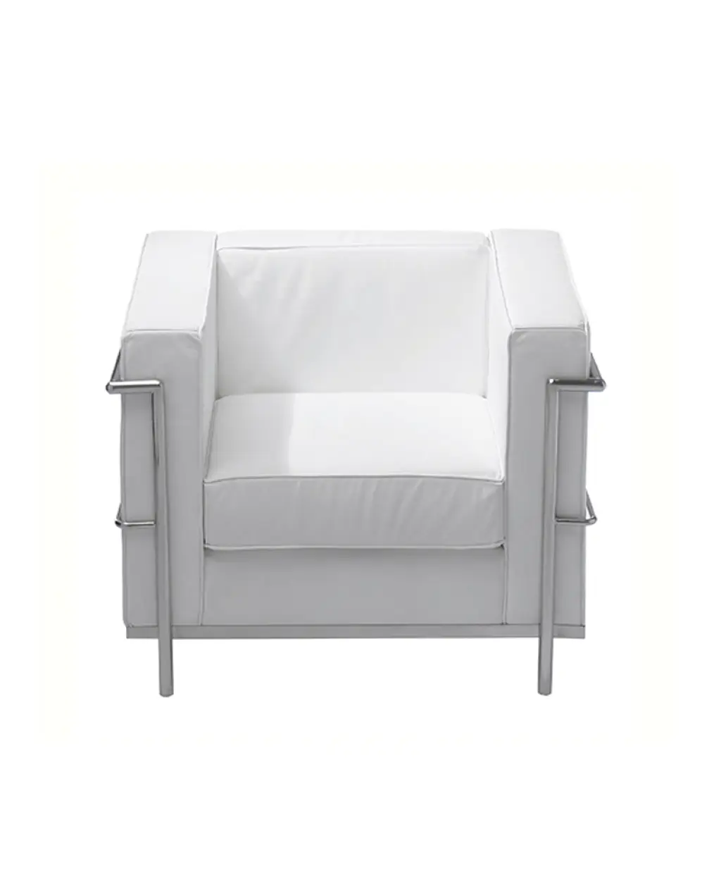 Modern White Armchair with Minimalist Design