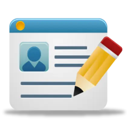 Online Account Form with Pencil Icon