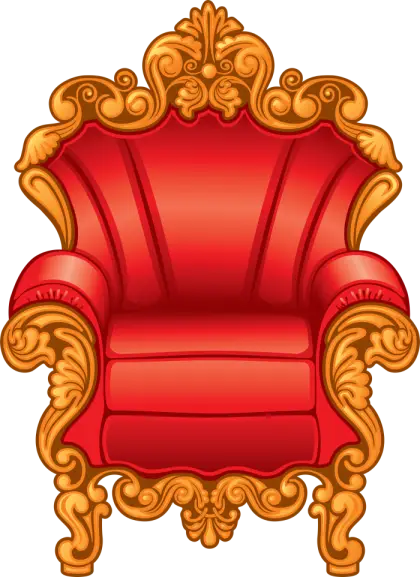 Red Ornamented Armchair with Compact Design